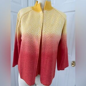 St John Medium yellow/orange twin set sweater